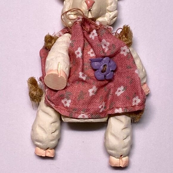 Russ & Co. 13900 Country Kin Sculptstone Jointed Lamb Figurine Shelf Sitter VTG - Picture 6 of 10